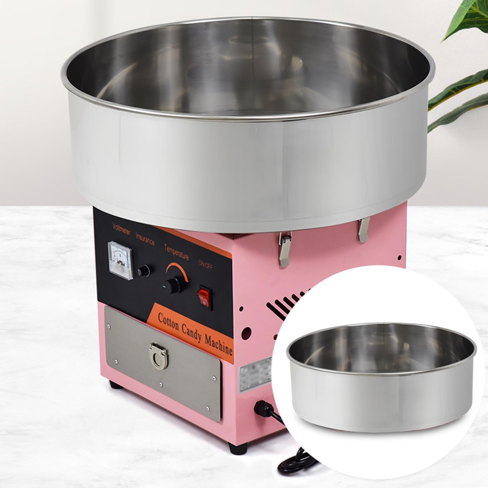 Maquina Algodón Azúcar Máquina eléctrica de algodón de azúcar, fabricante comercial con tazón de acero inoxidable, cuchara for azúcar y cajón for fiesta de cumpleaños Máquina Algodón Caramelo