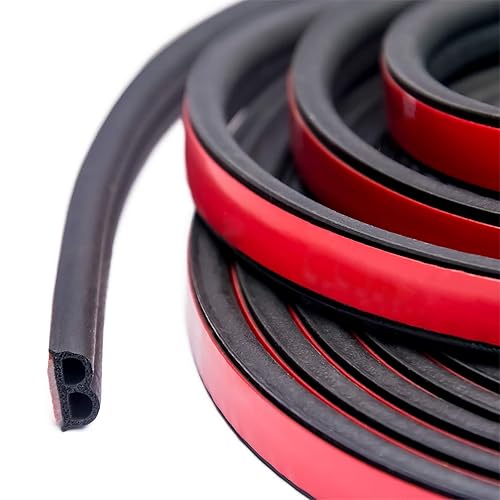 33Ft Universal Self Adhesive Weather Seal Strip for Car, 51/100 Inch Wide X 1/5 Inch Thick, Auto Door & Window Weatherstrip with Engine Cover (2 Rolls, 16.5 Ft Each)