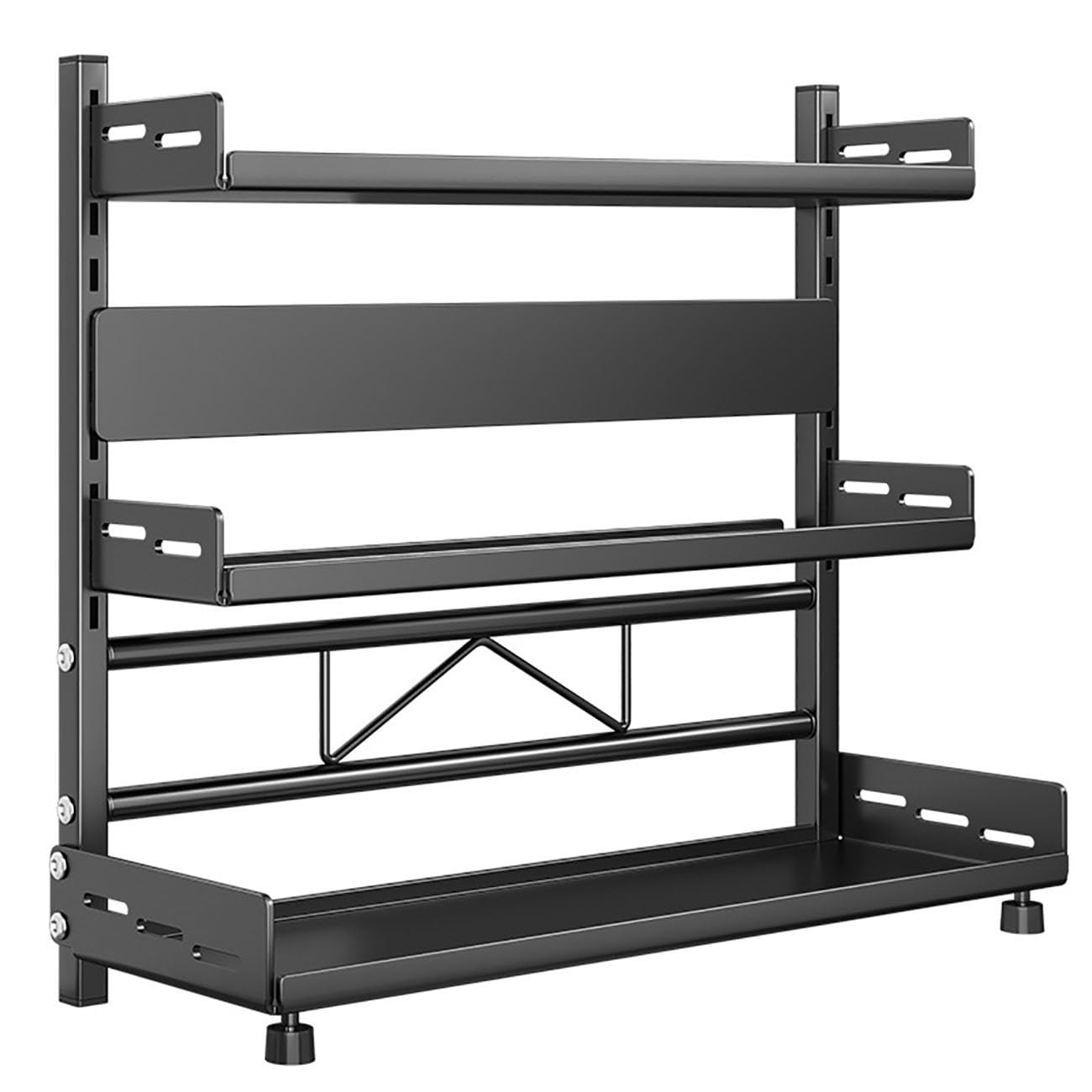 Aserzenith Three Floors Spice Rack Standing 2/3 Tier Large Capacity Kitchen Rack, Spice Seasoning Jars Shelf For Countertop Storage, Two Floors,-30Cm