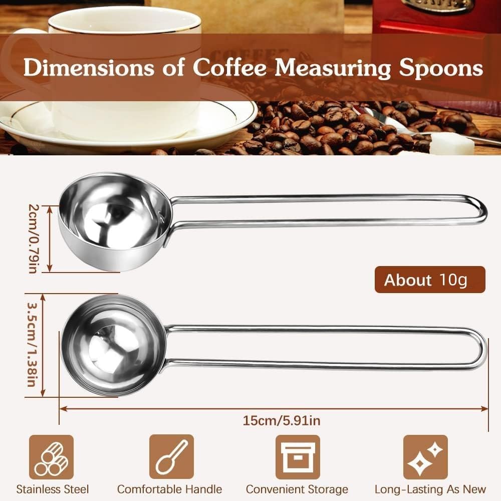 Cucchiaio Dosatore Per Caffè - Acciaio Inox, 2 In 1 Con Pressa, 14.5cm - Foto 8