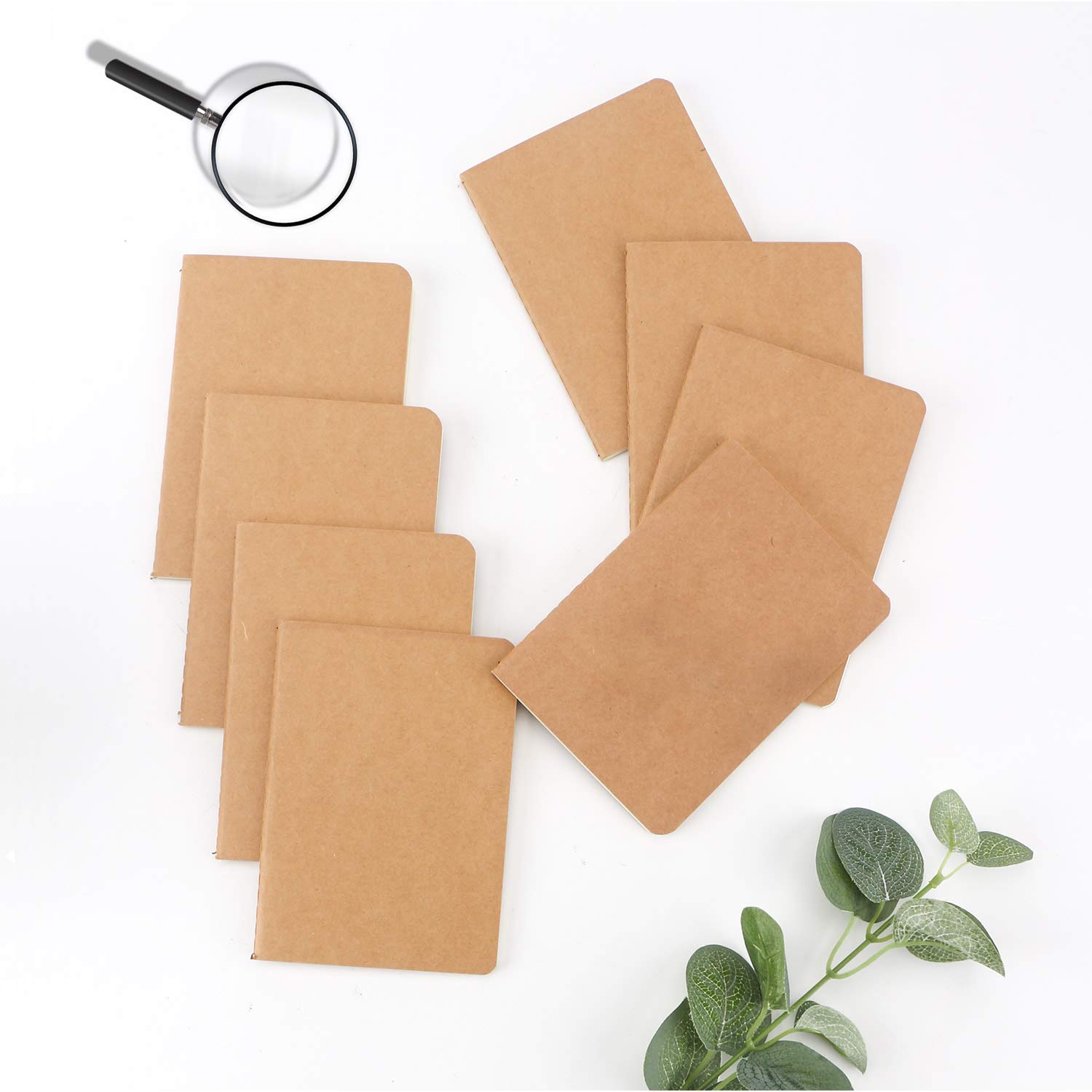 EUSOAR Kraft-Notizbuch, unliniert, A6, 9,9 x 14 cm, blanko, unliniert, blanko, Reisetagebuch, Notizblock-Set, Bulk, Studenten, Büro, Schreibtagebuch, Notizbücher, Papier