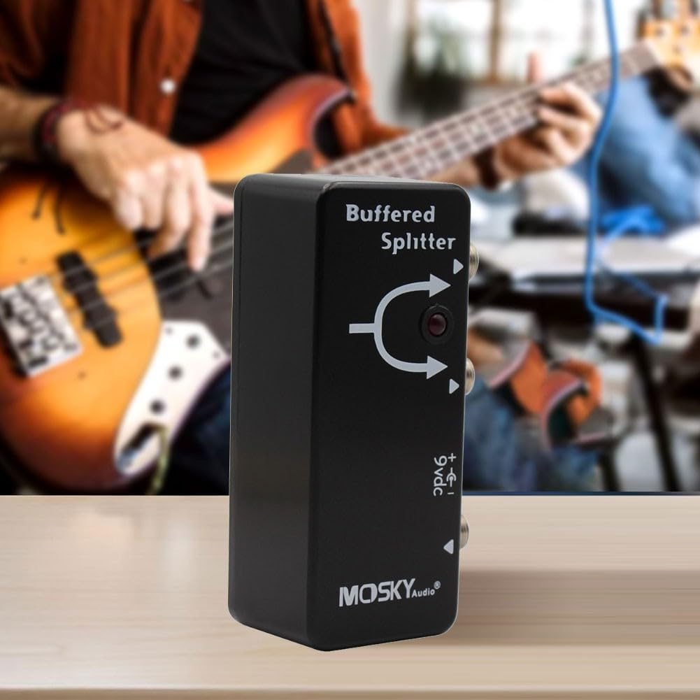 Buffered Splitter Gitarrenpedal Signalteiler für Klaren Kraftvollen Ton Dual-Amp Konfiguration Lange Kabelwege Komplexe Pedalboards Robuste Metallkonstruktion Schwarz