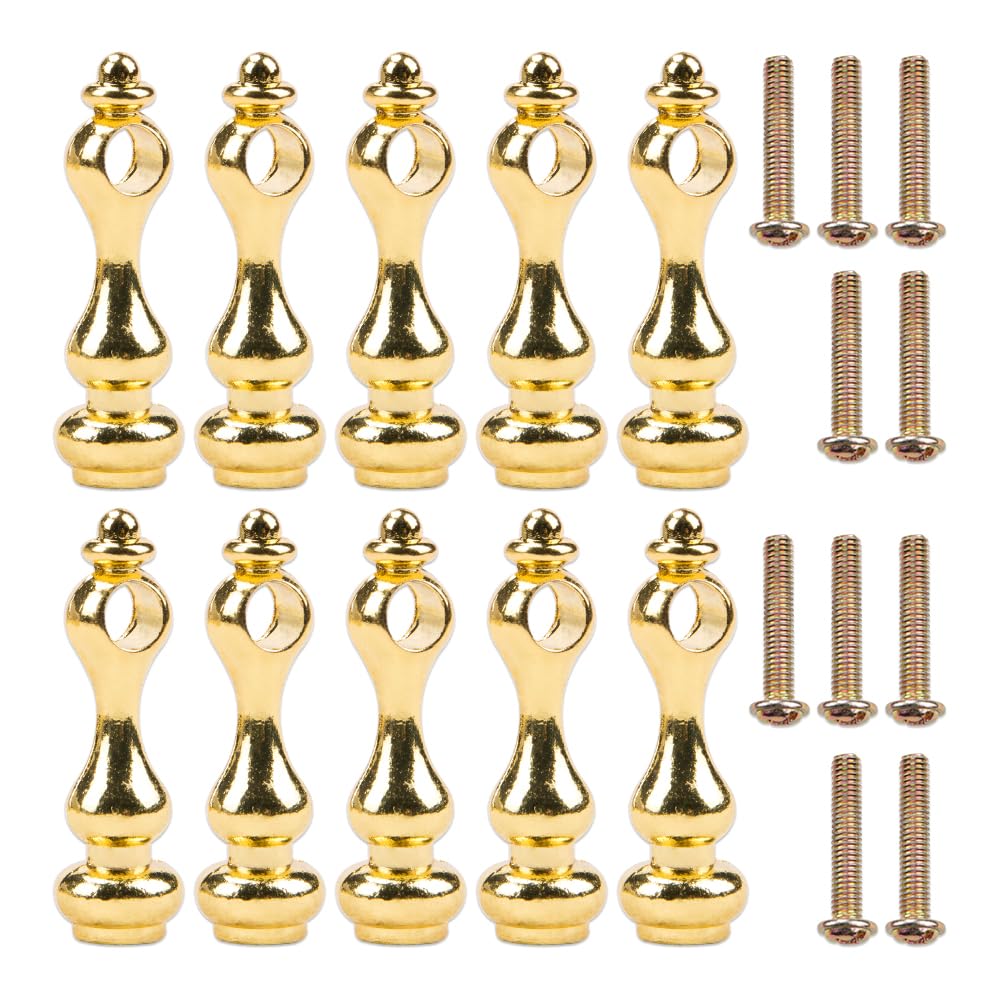 SaiDian 10Pcs Elegant Metal Spindles Furniture Connectors Easy Install Glass Railing Post Caps for Cabinet Gallery Rails Shelf Spindles-image-2