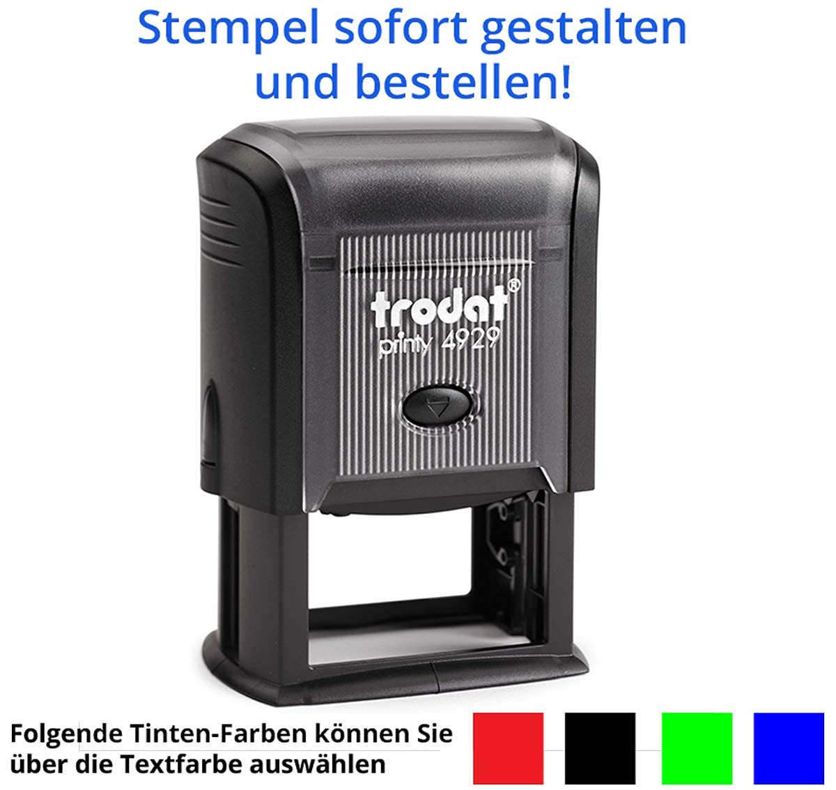 Stempel Trodat Printy 4929 (50x30 mm), für 8 Zeilen, in verschiedenen Farben, gleich Online gestalten!!! (schwarz)