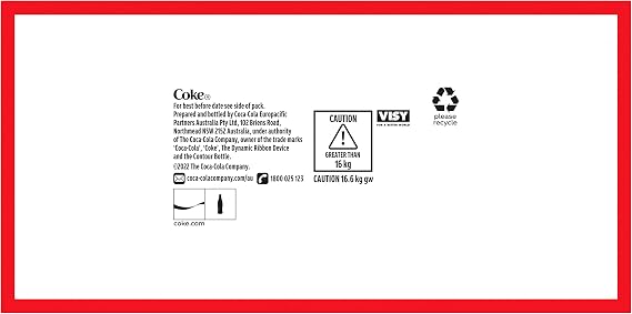 Coca-Cola Zero Sugar Soft Drink Multipack Bottles 8 x 2L
