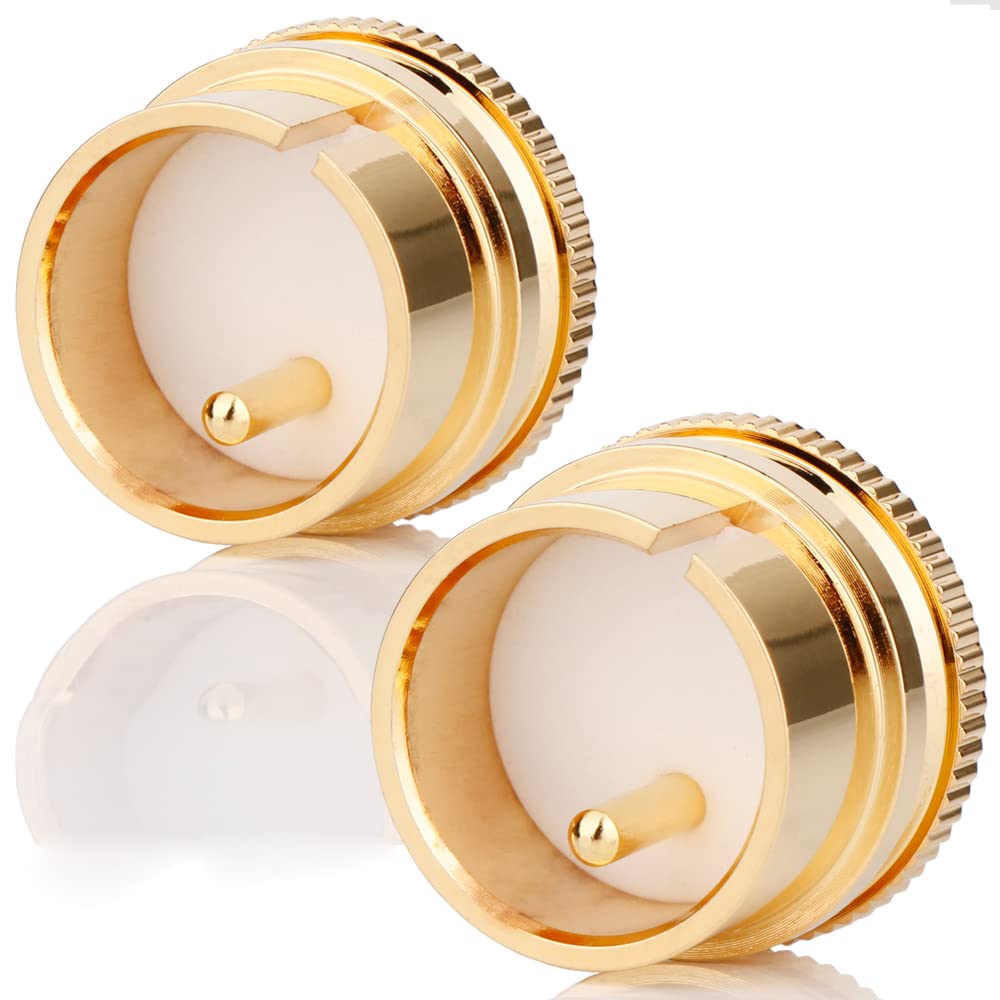 Monosaudio 2 pcs XLR Male Plug Caps Brass Gold Plated Noise Stopper Caps Shielding Caps Dust Proof Protector(XLR Male Plug Caps, Gold Plated)