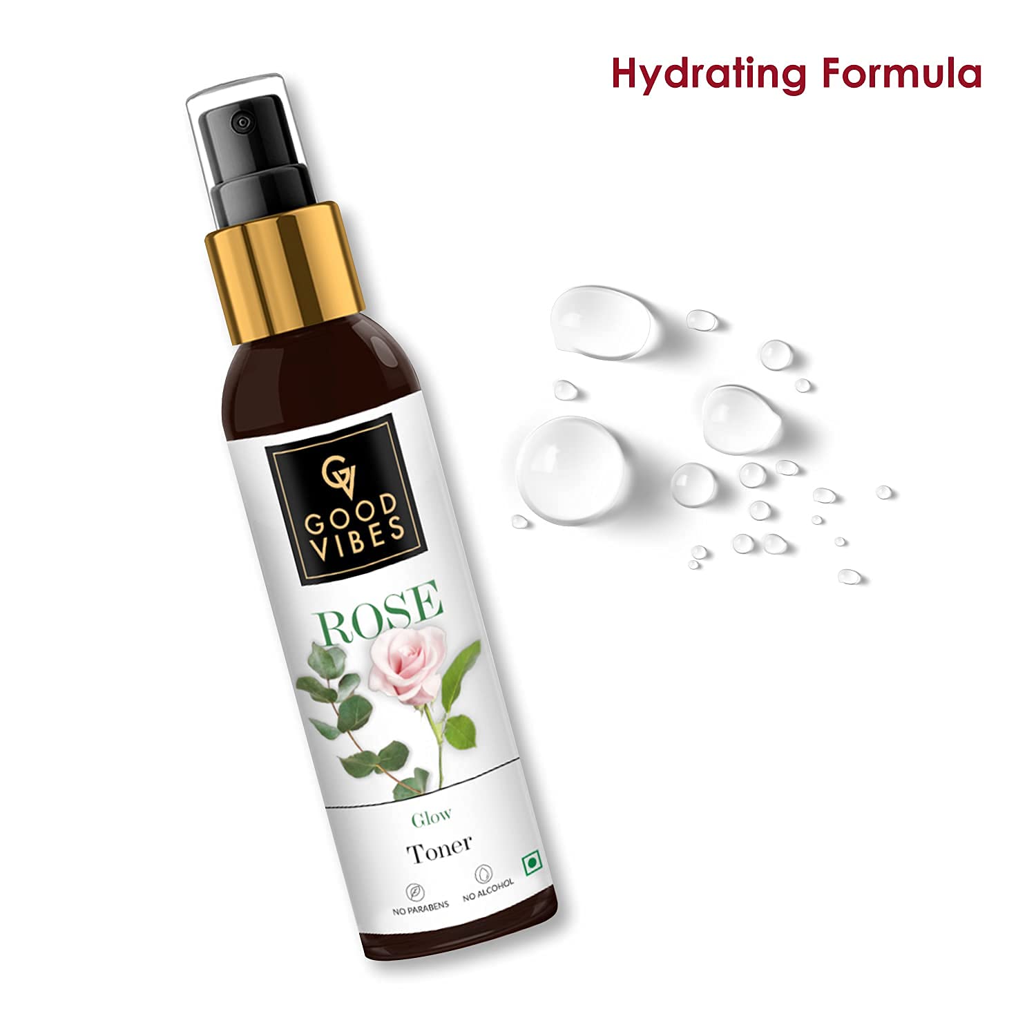 Good Vibes Rose Glow Toner 120 ml, Hydrating Light Weight Anti Ageing