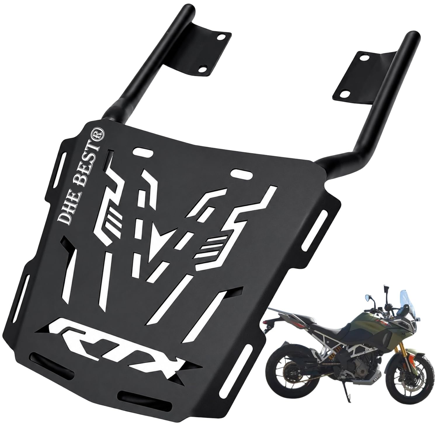 Dhe Best Motorcycle Rear Top Carrier Rack Durable Stylish Storage Travel Support for Apache RTX 300-image-0