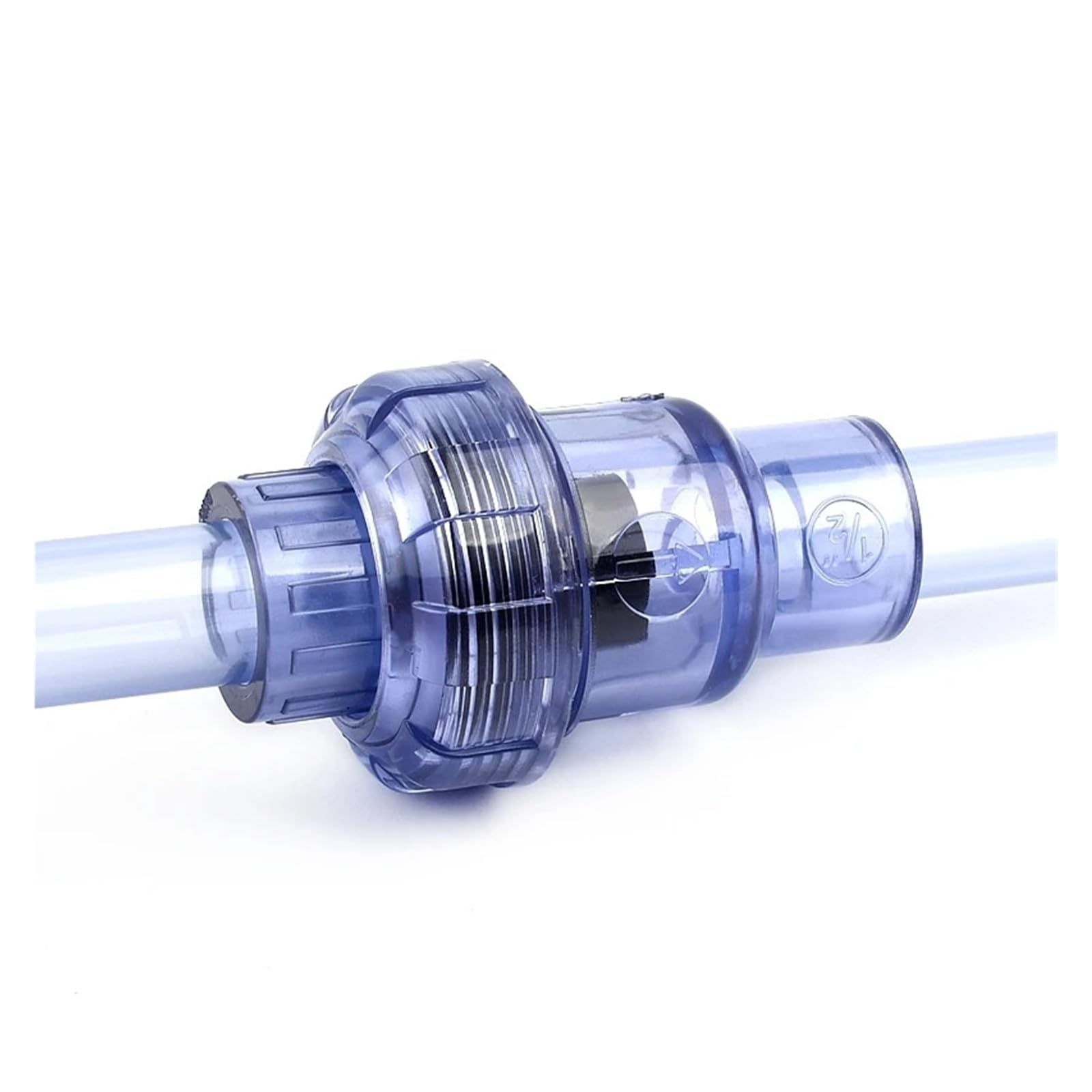 Przezroczysty zawór zwrotny PCV do nawadniania ogrodów i akwariów — rozmiary od 20 mm do 110 mm(Dark Gray,63mm)