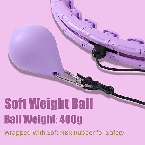 Miniatura 10 de OurStarry Aro de entrenamiento con forma de círculo hula con peso de 32 nudos, tamaño grande, aro de masaje Infinity Hoola Fitness extra grande,