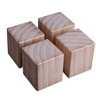 Furniture Legs Wooden 4 Pcs,Square Sofa Legs,Table Legs,Solid Wood Cabinet Support Legs,Furniture Feet for Beds,Desks,Coffee Tables,Dining Tables to Increase Height,Non-Slip,Wood-6