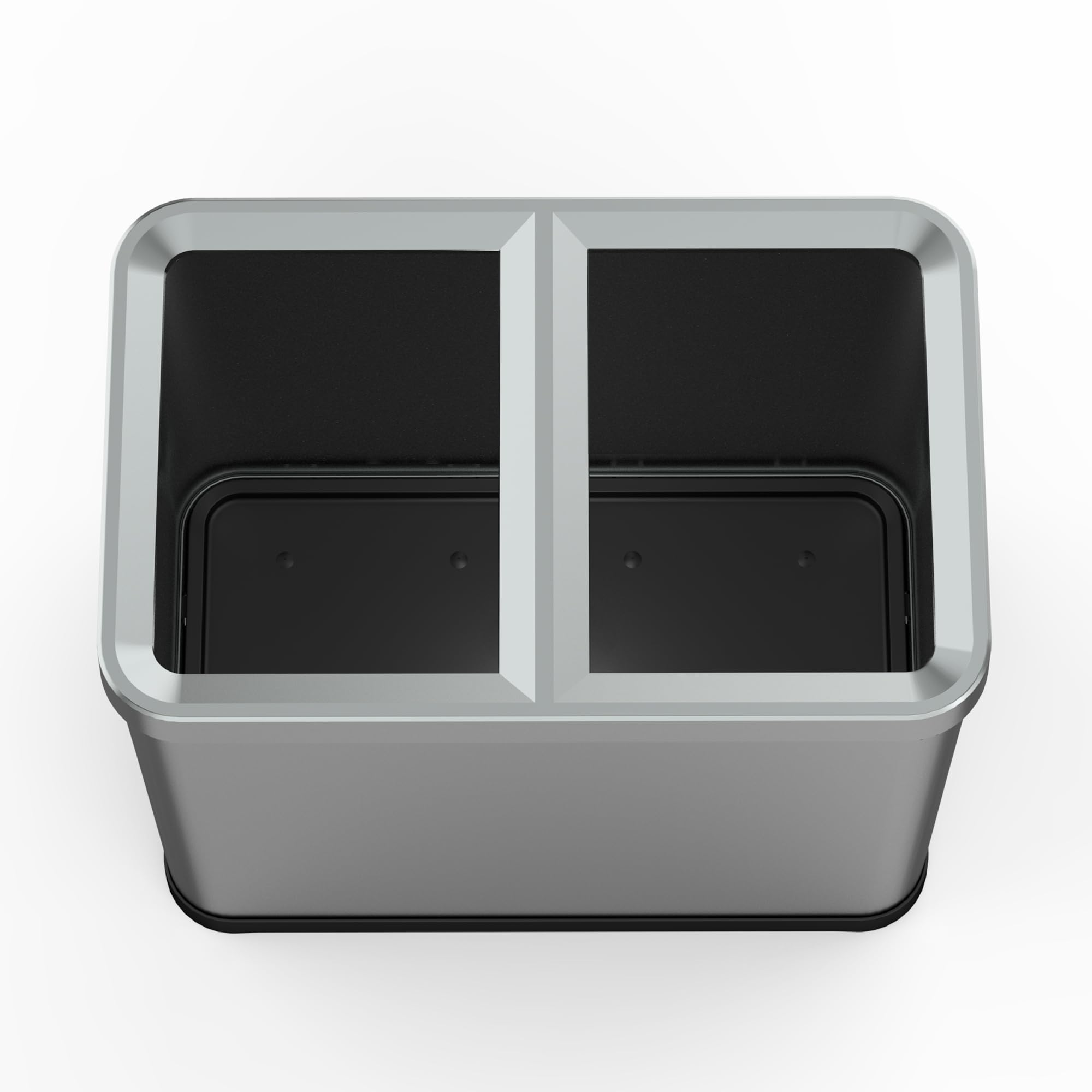 Tallin Open Top - Papelera de clasificación de 2 x 30 L, acero inoxidable, sin tapa, diseño moderno para oficina, cocina, hotel o restaurante