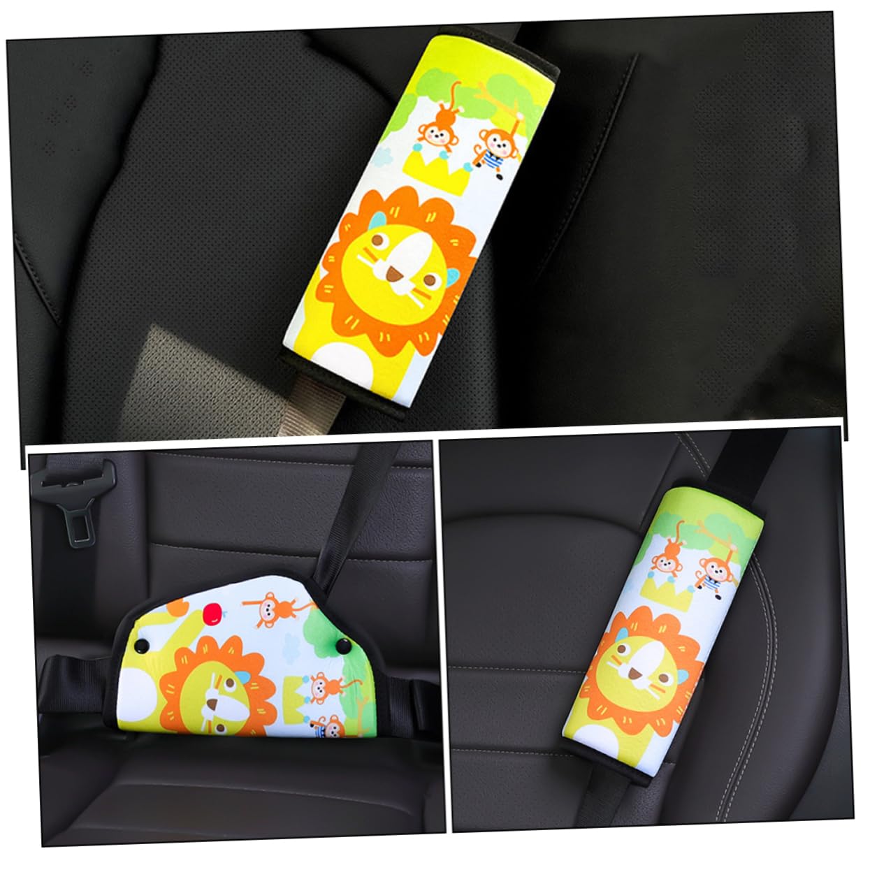 Ciieeo 5 Set Imbottitura Cintura Sicurezza per Design Cartoon Protezione Spalle e Addome Comfort e Sicurezza Adatto Tutti Veicoli