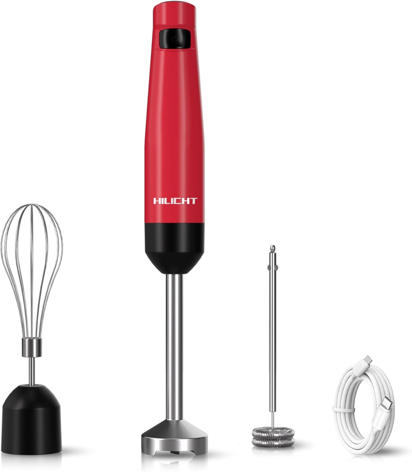 Cordless Hand Blender,12V Rechargeable Immersion Blender with 60+ Bowl Battery Life,4-Point Stainless Steel Blade,Variable Speed & Egg Whisk - for Soups,Smoothies, Baby Food