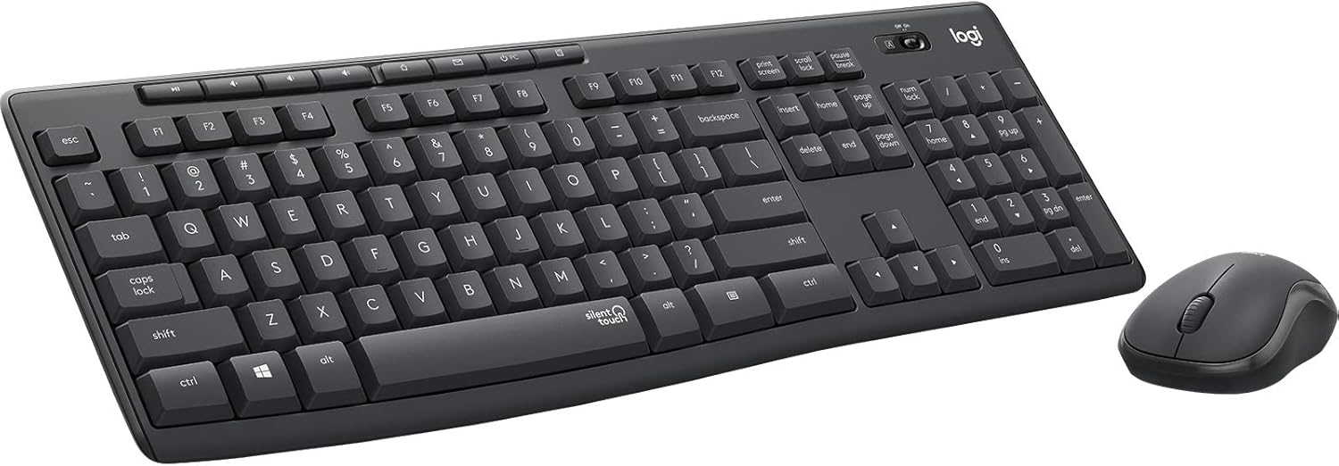 Logitech MK295 Silent Wireless Keyboard & Mouse Combo, SilentTouch