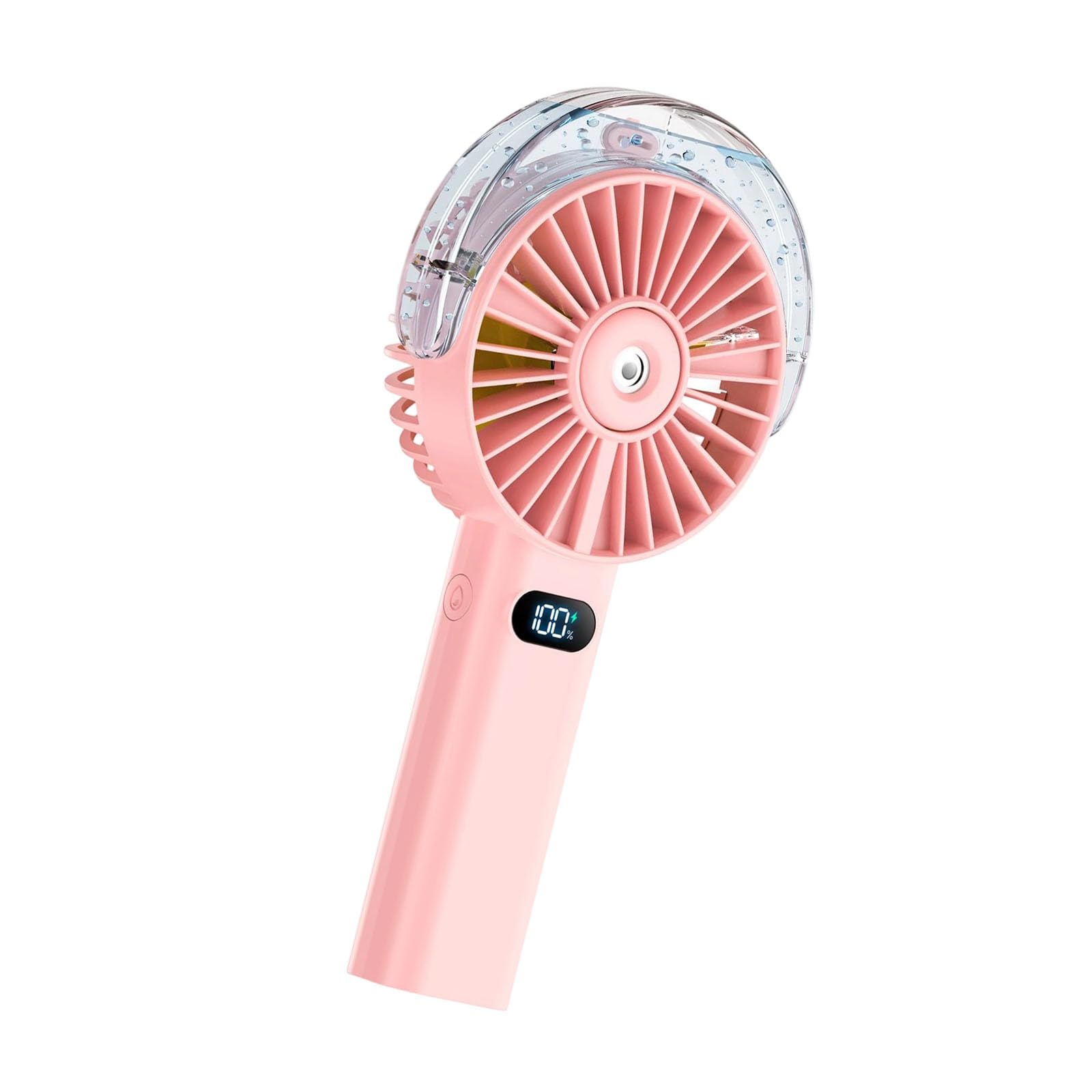 Mekalero Portable Misting Fan with 20ml Tank and Digital Display, Rechargeable Handheld Cooling Fan for Warm Travel Desk Travel Work Desk Cooling Warm Weather Portable