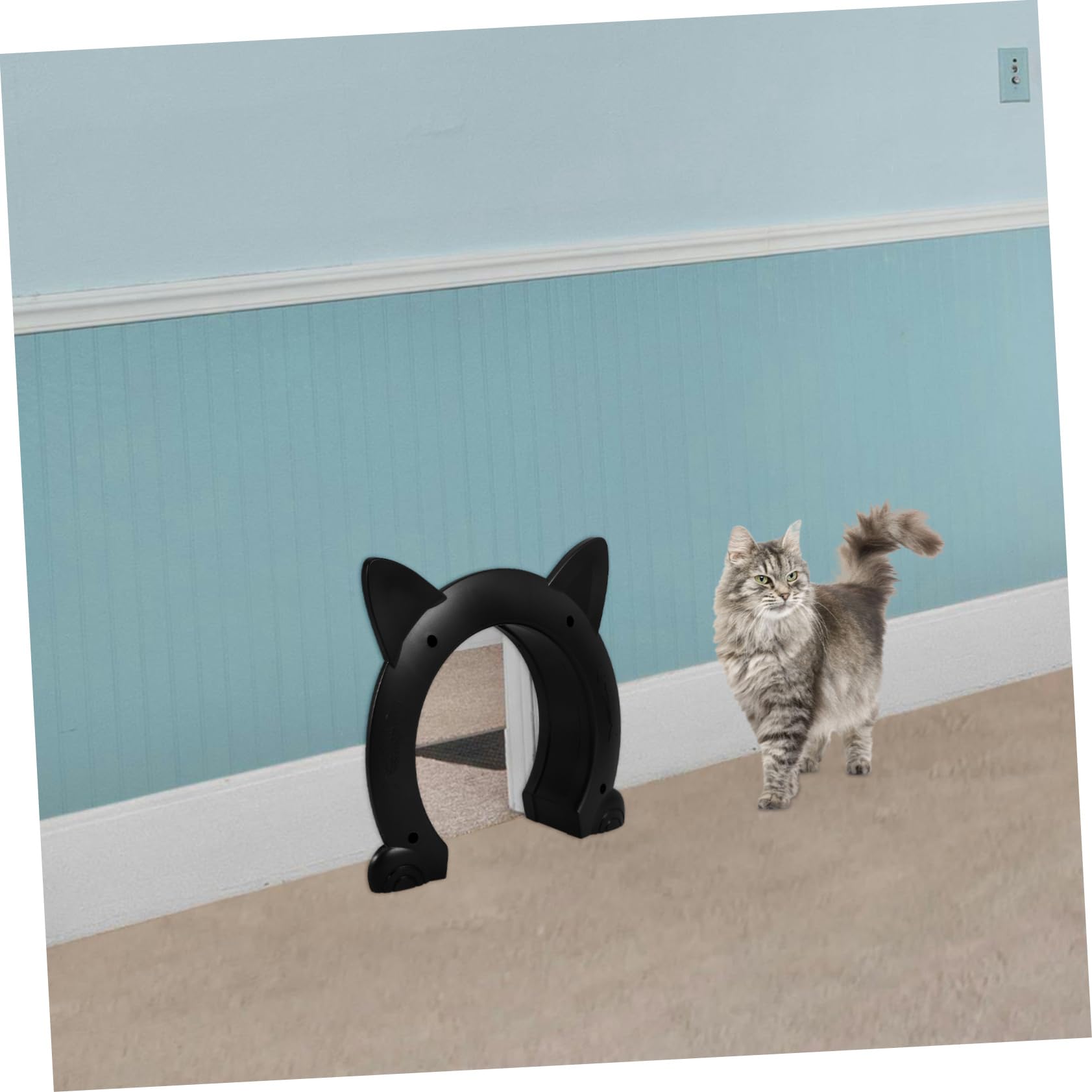 Yardwe Katzenklappe aus Kunststoff für Kleine Hunde und Katzen Vielseitige Haustiertür mit Einfachem Zugang Stilvolles und Elegantes Design für Innenbereich im Zuhause