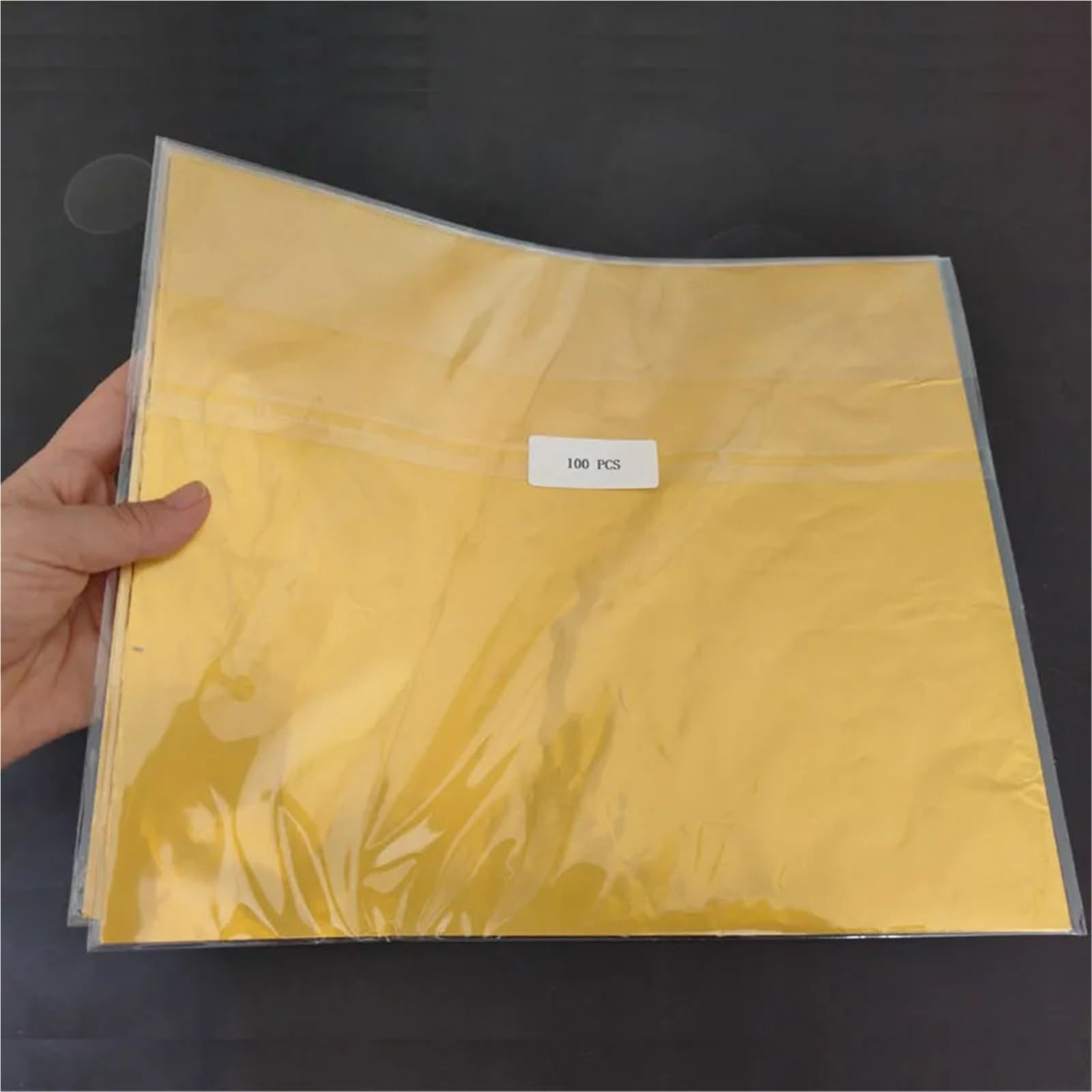 Bonbonpapier aus Folie, 100 Stück, 25 x 30 cm, Aluminiumfolie, glänzendes Gold, for selbstgemachte Süßigkeiten, Schokolade, Kekse, Geschenkverpackung