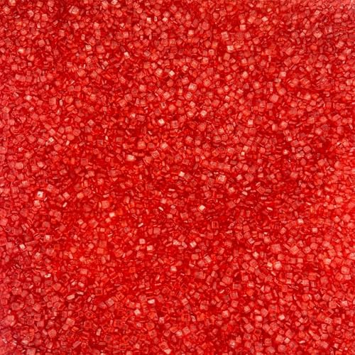 Image of Red Sanding Sugar Sprinkles, 4.6 oz Edible Sparkling Sugar Crystals for Baking Topping, Cupcakes, Cookies, Ice Cream & Cake Decorating, Wedding Party Valentines Christmas Supplies