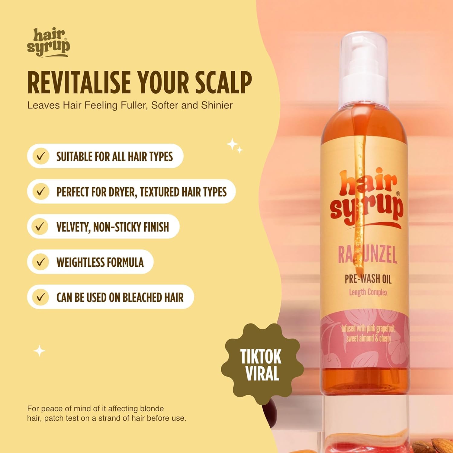 Haarwachstums-Sirup – natürliche Kopfhautbehandlung mit rosa Grapefruit, Leinsamen und Rizinusöl, pflegt trockene Kopfhaut, stärkt das Haar und verleiht Glanz (300 ml/1)