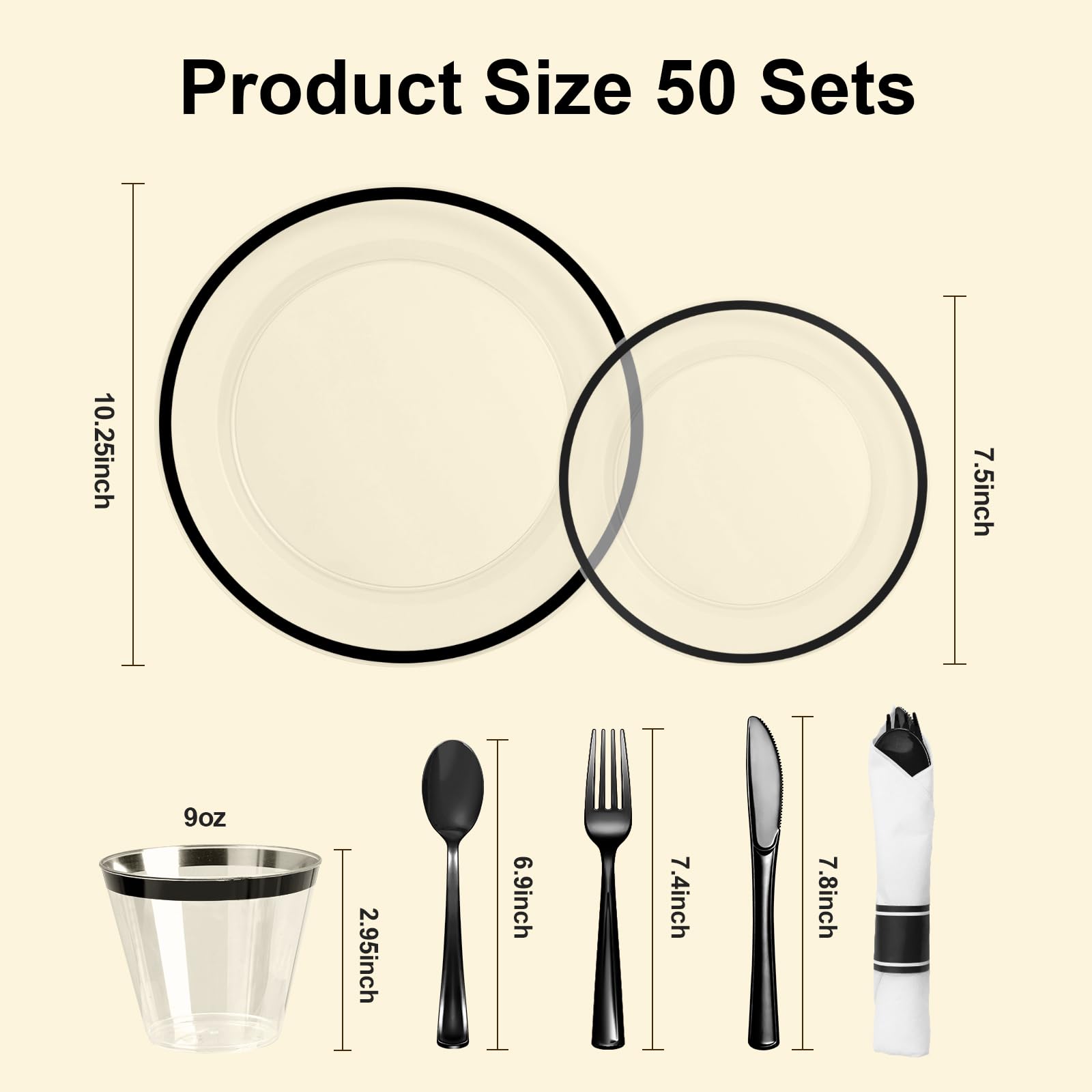 BESTSTAR 350 Piece Disposable Plates Set -4