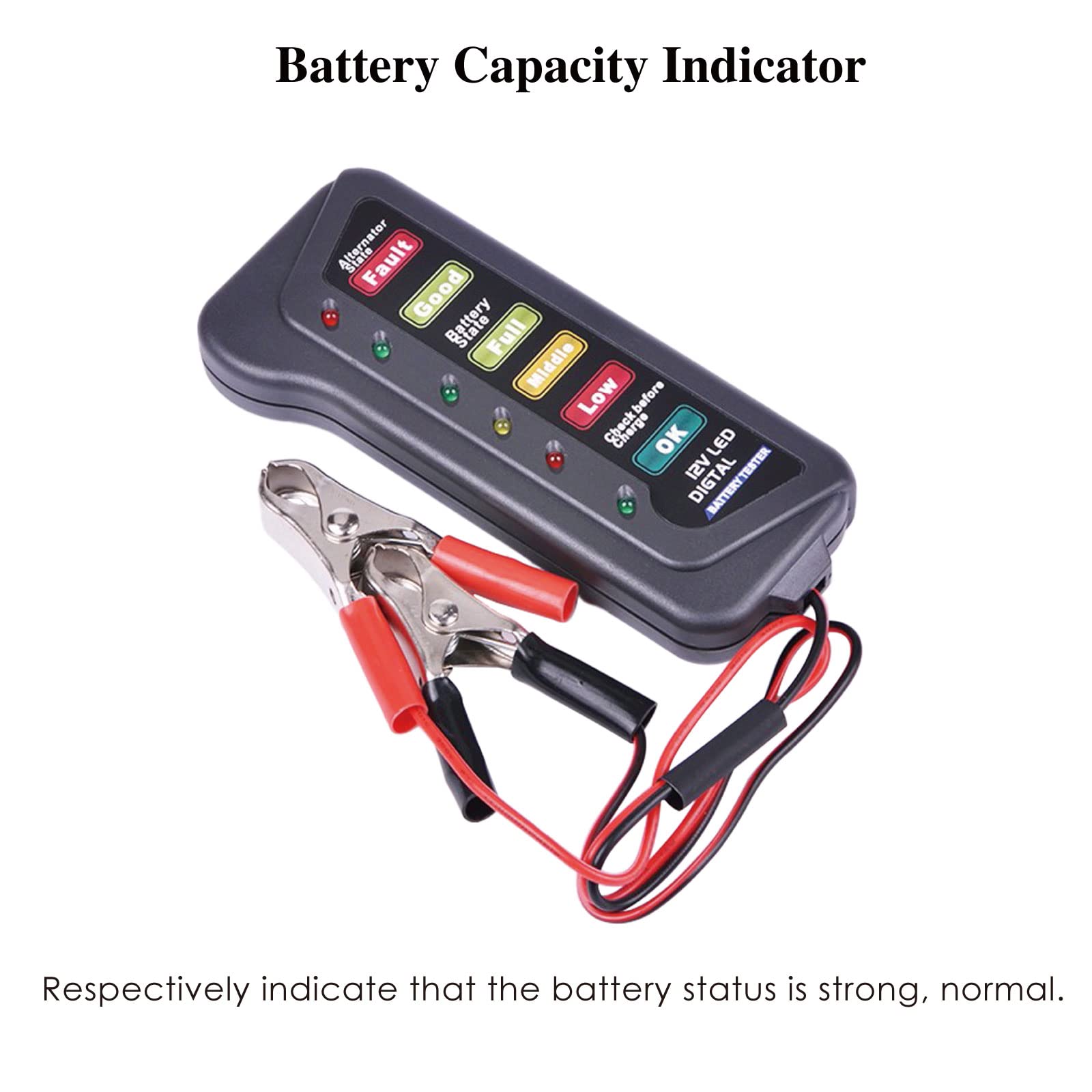 NInE-ROnG Battery Tester Battery Capcity Indicator Work 6 Indicators for Rv Golf Cart Lawn Mower Electric Bike Motorcycle