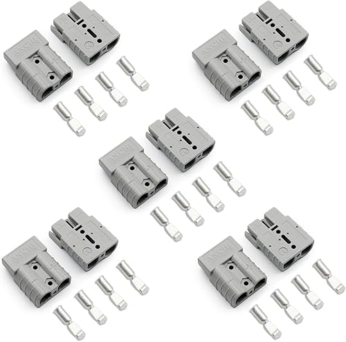 ANDCHIER 10 unidades de conector rápido de baterías de calibre 6-12 50A 600V, batería de 12V-36V, desconexión rápida, desconexión de 50 amperios,