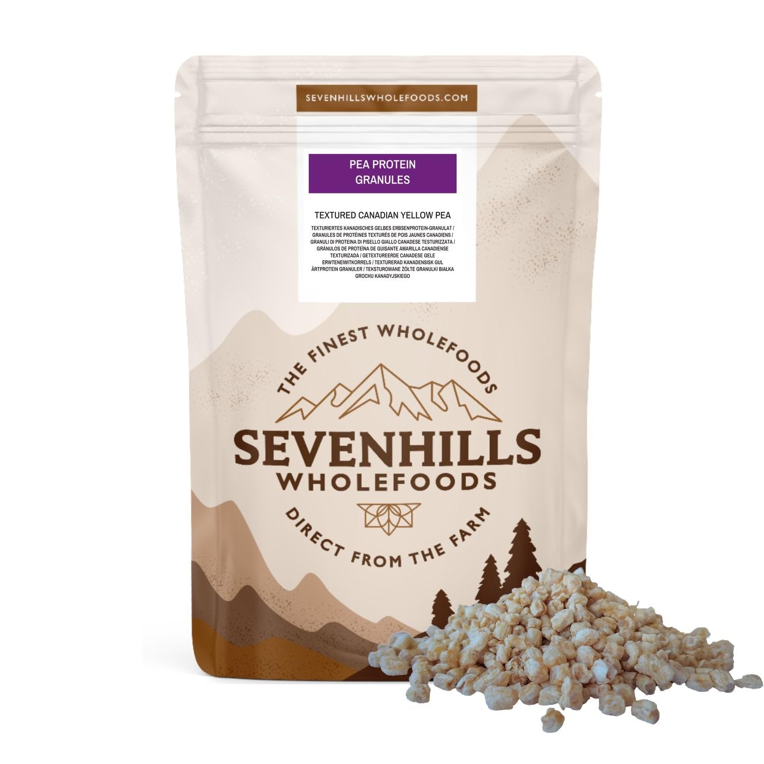 sevenhills wholefoodsTextured Pea Protein Granules (70%), Canadian Yellow Pea Mince, Vegan Meat Substitute, 200g