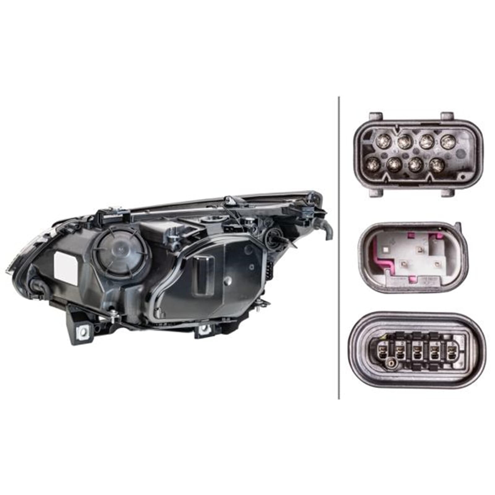 HELLA 1EL 160 296-001 Bi-Xenon/Scheinwerfer - BMW 5er (E60) - schwarz - ECE/CCC - für Rechtsverkehr - rechts | Kompatibel mit 5 (E60),5 Touring (E61)