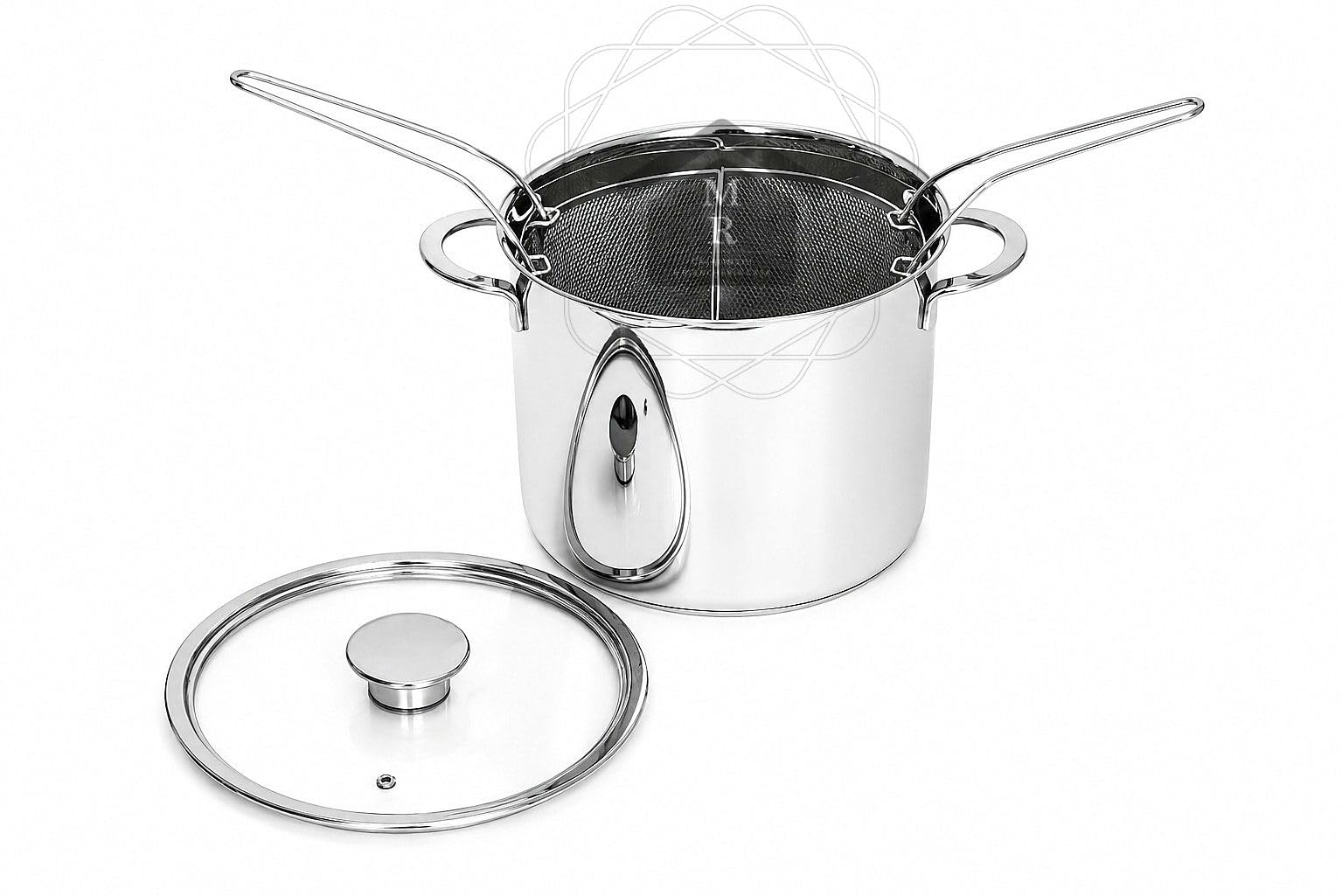 Pentola Cuoci pasta 24 cm Acciaio Inox 18/10 con 2 Cestelli Induzione Gourmet Mepra