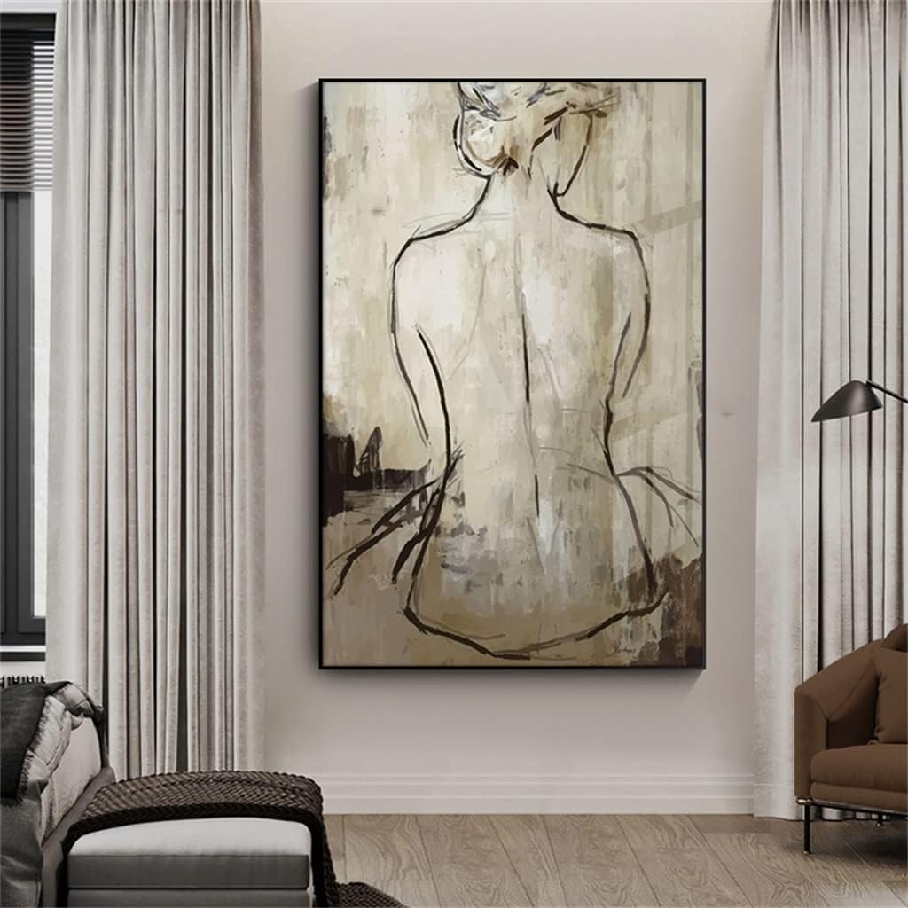 UOHLCX HBJWOV Nordic Home Decoration Dark Yellow Poster Living Room Bedroom Canvas Oil Painting Home Decoration(60x90cm frameless)
