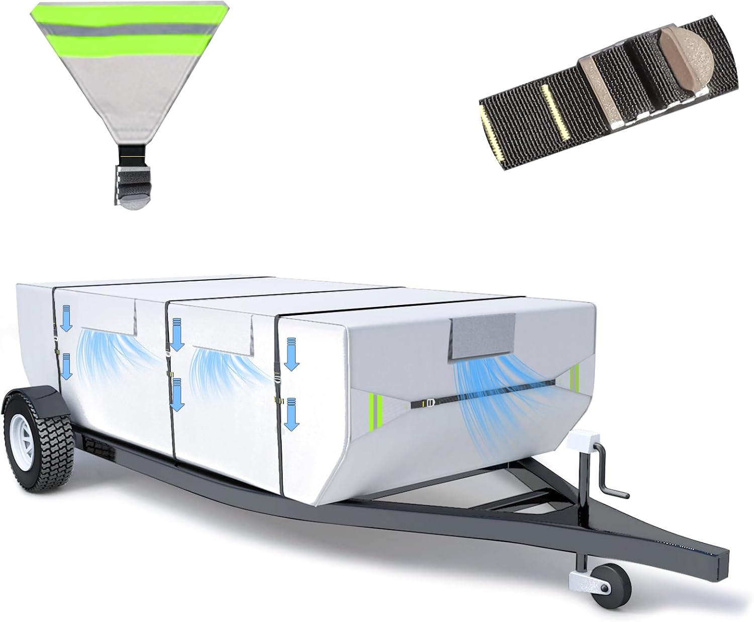 Pop Up Camper Cover Heavy Duty Waterproof Camper Cover 10ft Rv Covers Fade and Tear Resistant, Outdoor Anti-UV Truck Camper Cover (Sliver)