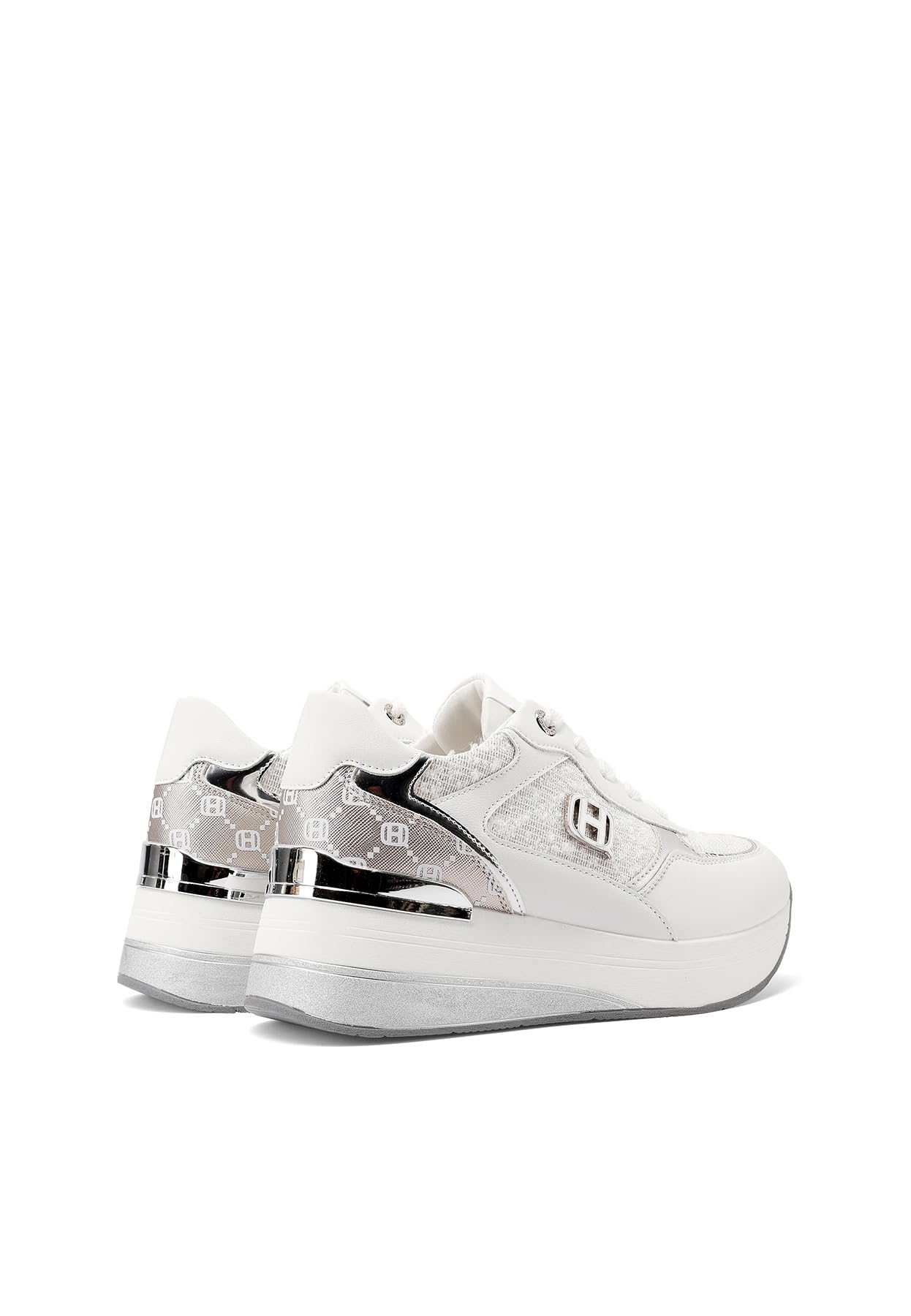 QUEEN HELENA Sneakers Alte Scarpe da Ginnastica con Zeppa Comode Donna X31-20