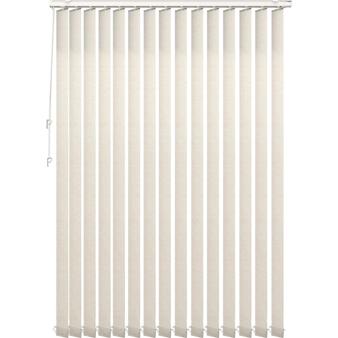 PANDAHOME Estor Vertical Stockholm 100% poliéster, Lamas pivotantes para Control de luz, fácil Montaje con Kit y Barra Ajustable. Ideal para Ventanas Grandes. Color Beige, hasta 250x260 cm.