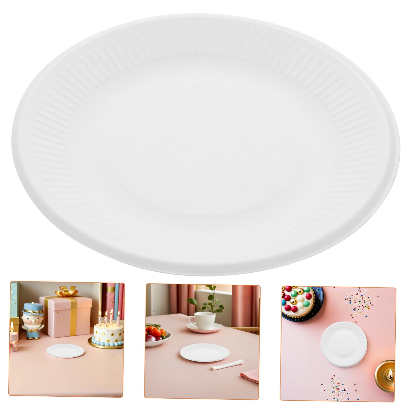 VALICLUD 200 Pezzi Piatti Piatti Rotondi Resistenti per Dolci Antipasti e Snack per Feste Matrimoni Compleanni e Picnic