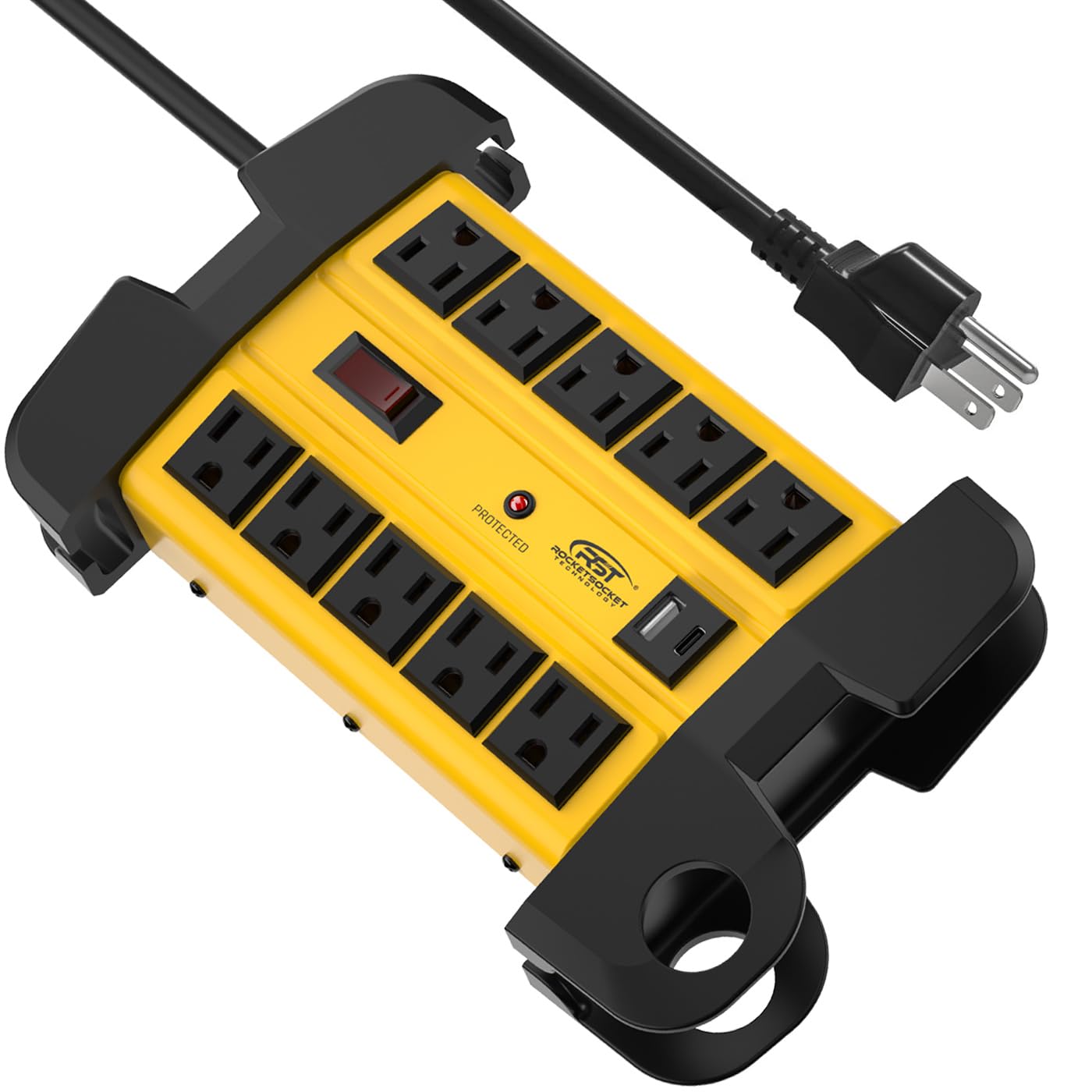 CRST 10-Outlet Heavy Duty Power Strip Metal Surge Protector, 15A, 15FT Cord — Amazon image 8