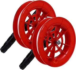 CLISPEED 2pcs Wire Wheel Reel Spooling Machine Plastic Kite Spool Fly Line Winder Kite Accessories Kite Reel Kite Parts Blue Kite String Accessories Kite String Self-Locking Kite String Red