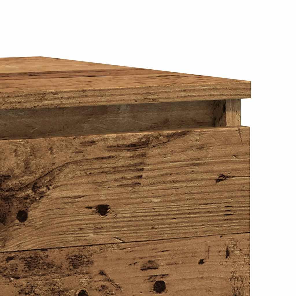 Mesitas de noche 2 piezas de estilo industrial de material a base de madera, 50 x 40 x 43,5 cm, proporcionan mucho espacio de almacenamiento y facilidad de limpieza, perfectas como mesa auxiliar