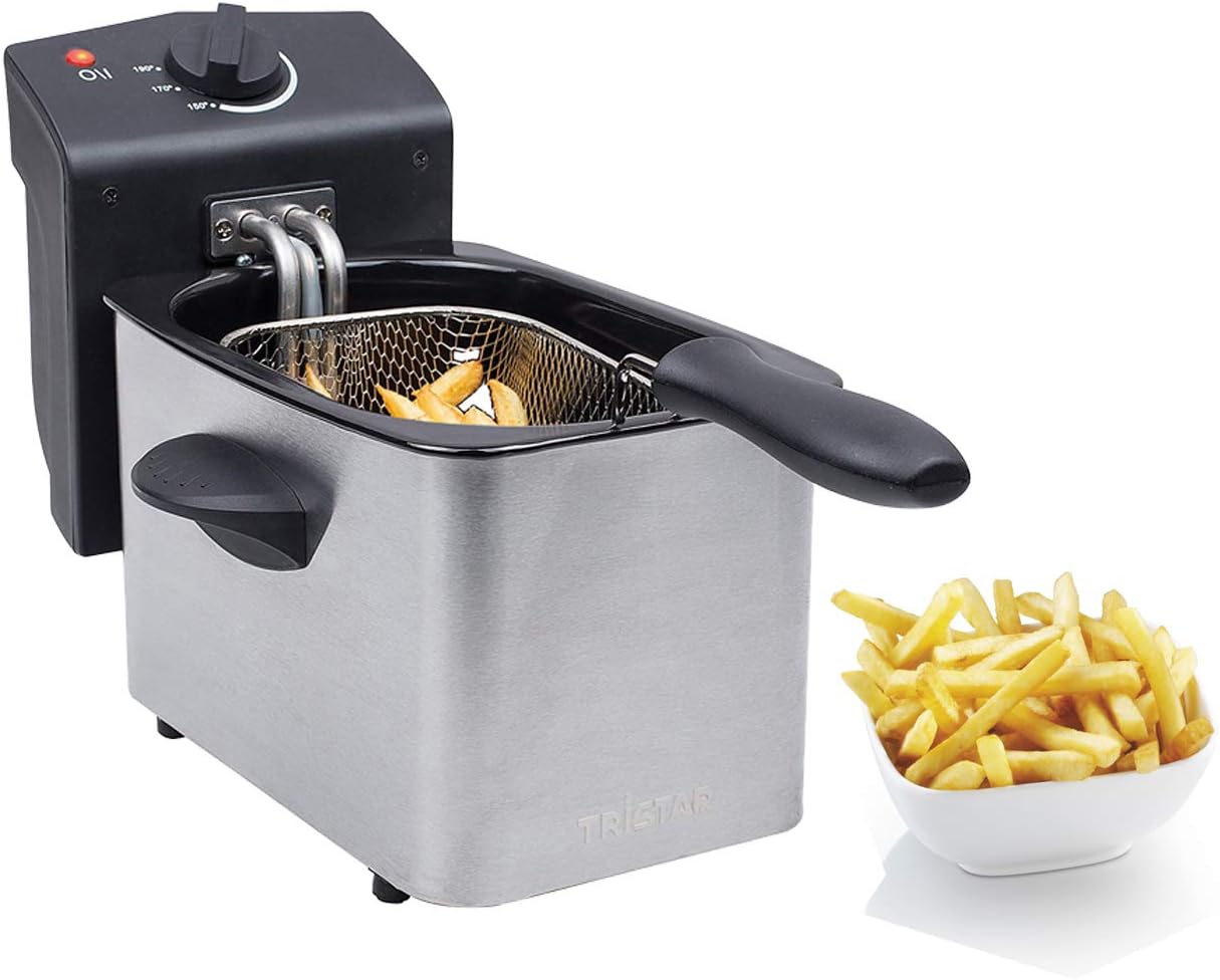 LACOR 69134 69134-Friteuse électrique, 4 L, 2500 W, 4 kg, Acier inoxydable