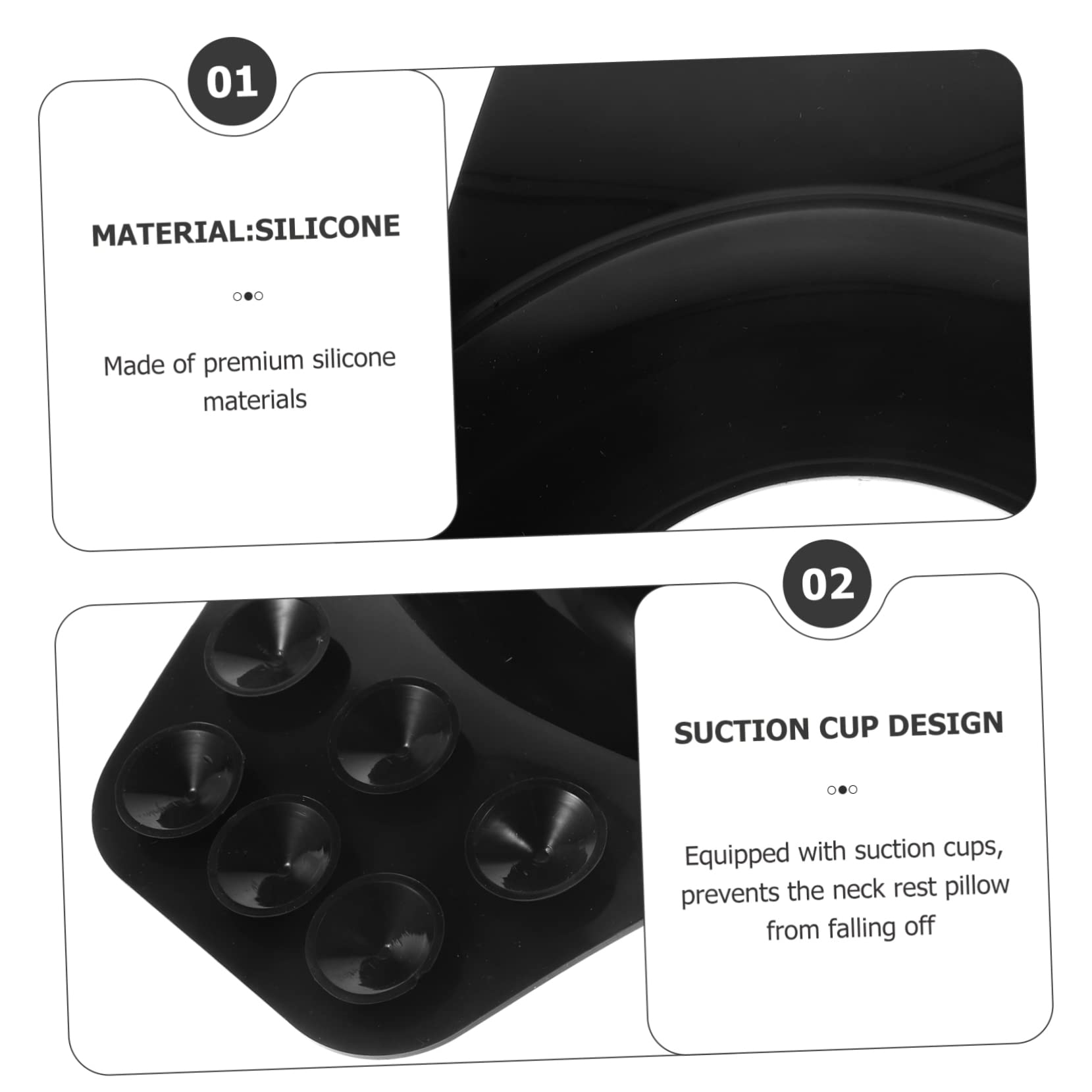 BESTYASH 3 Piezas Almohada de champú Almohada de Cuello de Silicona reposacabezas SPA para el Cabello cojín reposacabezas cojín para el Cuello de Viaje Gel de sílice Black