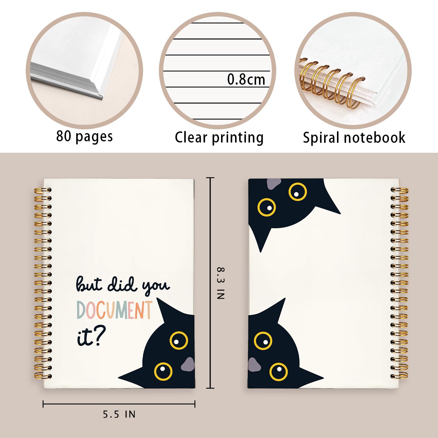 Divertido cuaderno de gato negro, cuadernos de oficina para tomar notas, diario de trabajo para mujeres y hombres, pero ¿lo documentas?, diarios de gatitos para escribir, suministros de oficina