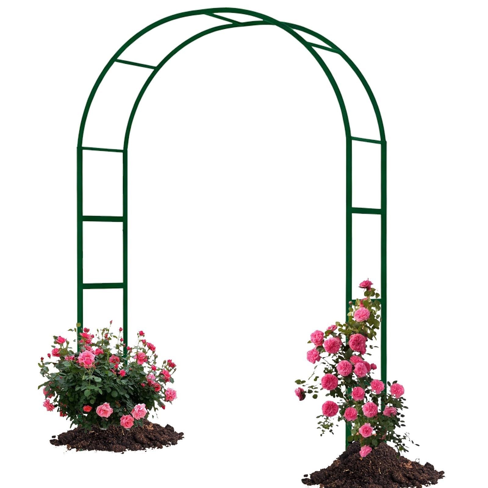Tuteur pour Plantes Grimpantes, Arche À Rosiers en Acier, Arceau Style Tonnelle Et Support Colonne pour Jardin, Noir,Vert Blanc 200cm X 230cm 240cm X 220cm 280cm X 220cm(Vert,300cm X 220cm)