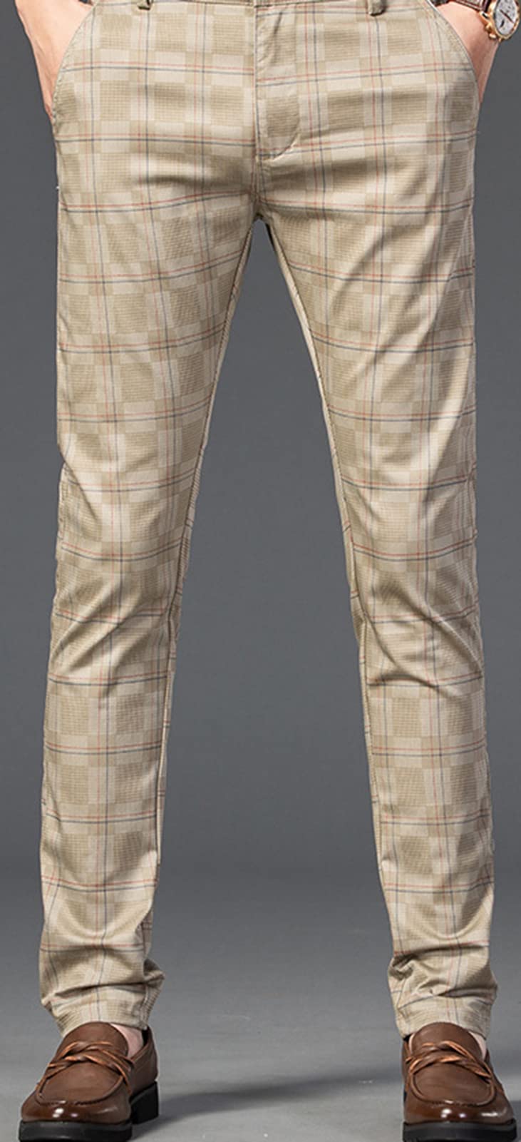 Pantalone Da Uomo A Quadri Con Vita Elastica Casual,Pantaloni Di Tuta Casual Estivi,Slim Cargo Pant,Con Tasche Streetwear Pantaloni Casual Eleganti 1,33