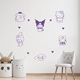 Vinyl Art Decal Decor - Sanrio Pack- 7" to 5" Each - Cute Trendy Inspiring Lovely Design for Girls Boys Bedroom Closet Playroom Nursery Kinder Daycare Living Room Wall Sticker