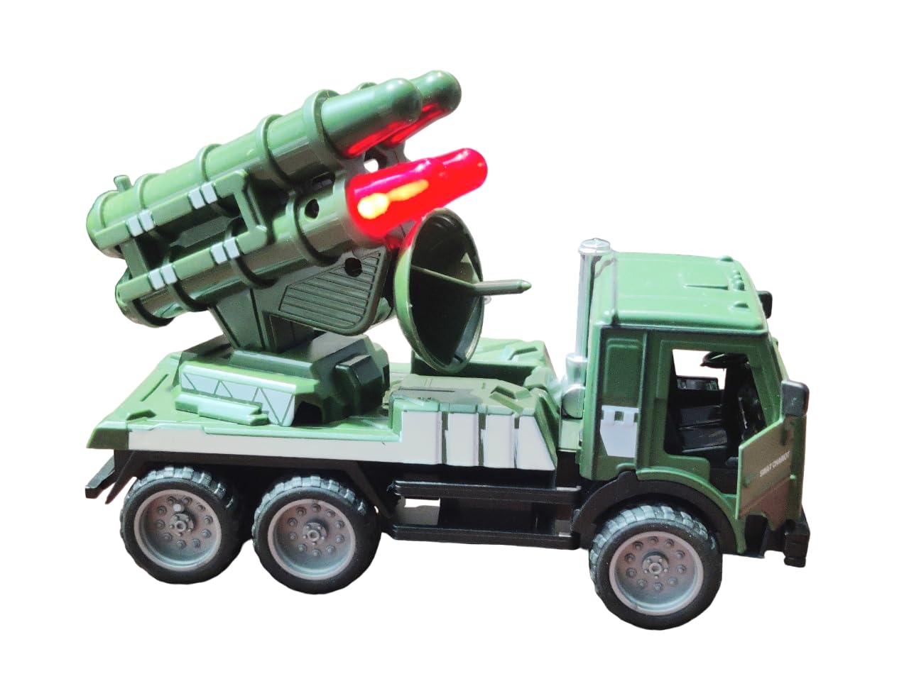 Manos Military Tank Launcher Fighter Toy with Lights and Sound Effects, Remote Control, Pack of 1, Green