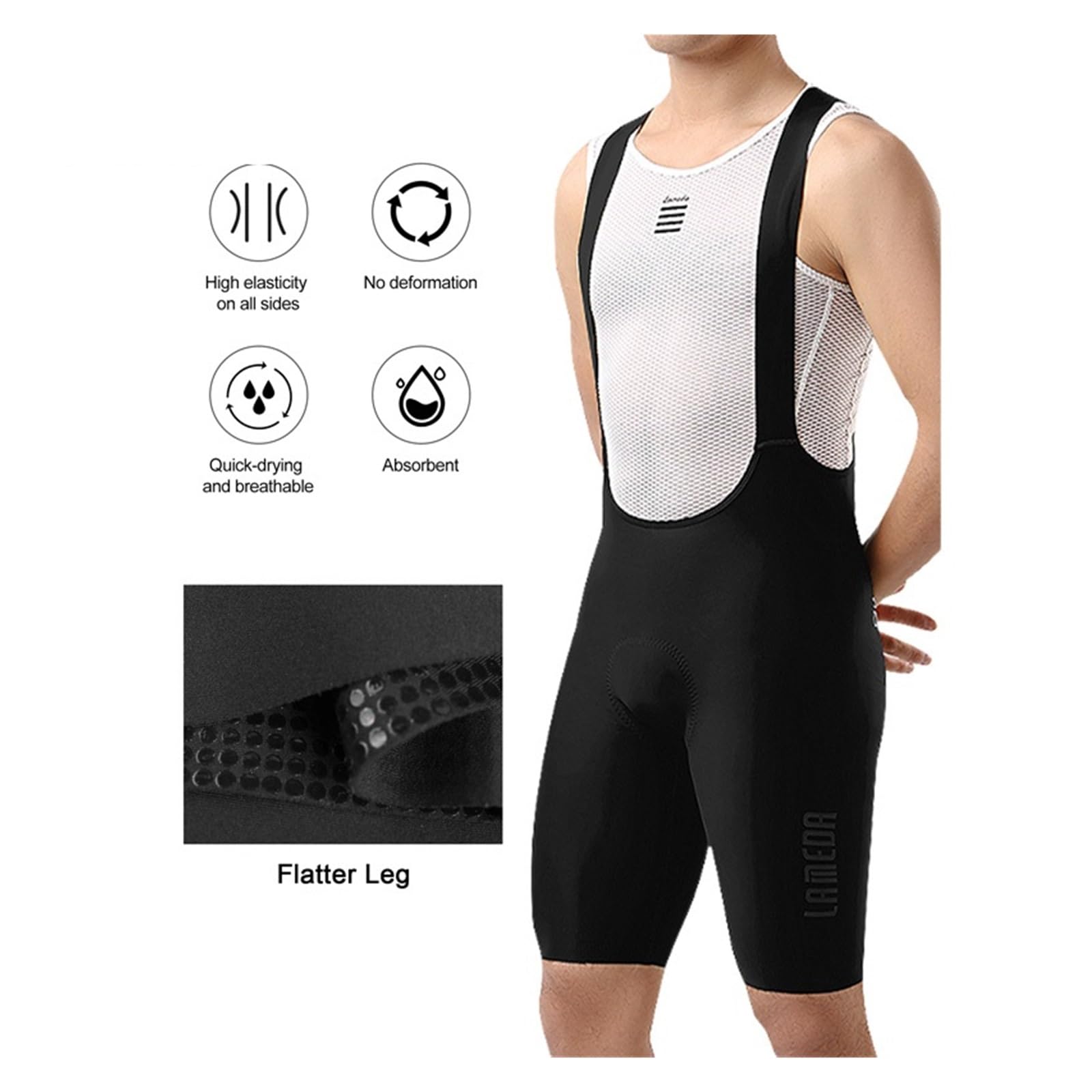 Bicicleta Pantalones Cortos Culotte de Ciclismo for Hombre, Transpirable, Verano, Acolchado, for montaña(Black,M-EU)