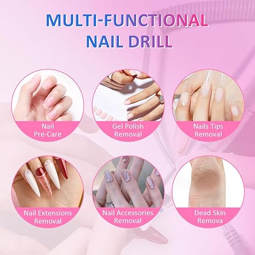 Miniatura 4 de Reemplazo de la pieza de mano del taladro de uñas, taladro de arte de uñas, máquina de mango de taladro de uñas de gel acrílico eléctrico, mango de