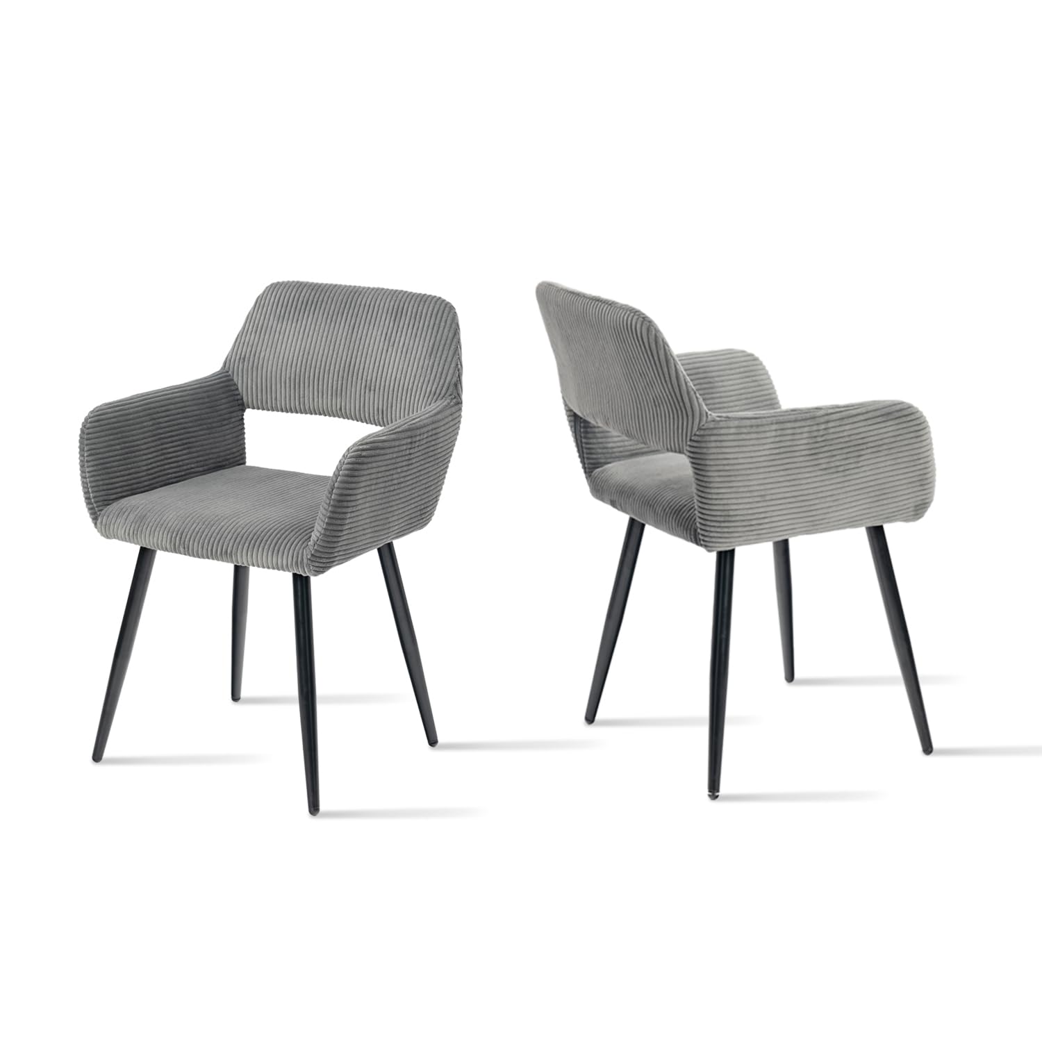 Set di 2 sedie per sala da pranzo scandinave, grigio