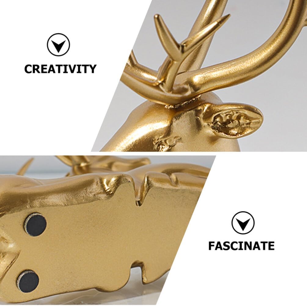 Homoyoyo 2pcs Resin elk Ornaments Desktop Ornament Christmas Deer Decorations Reindeer Statues Christmas elk Statue Dining Table Centerpieces Reindeer Ornament Xmas Deer Figurine