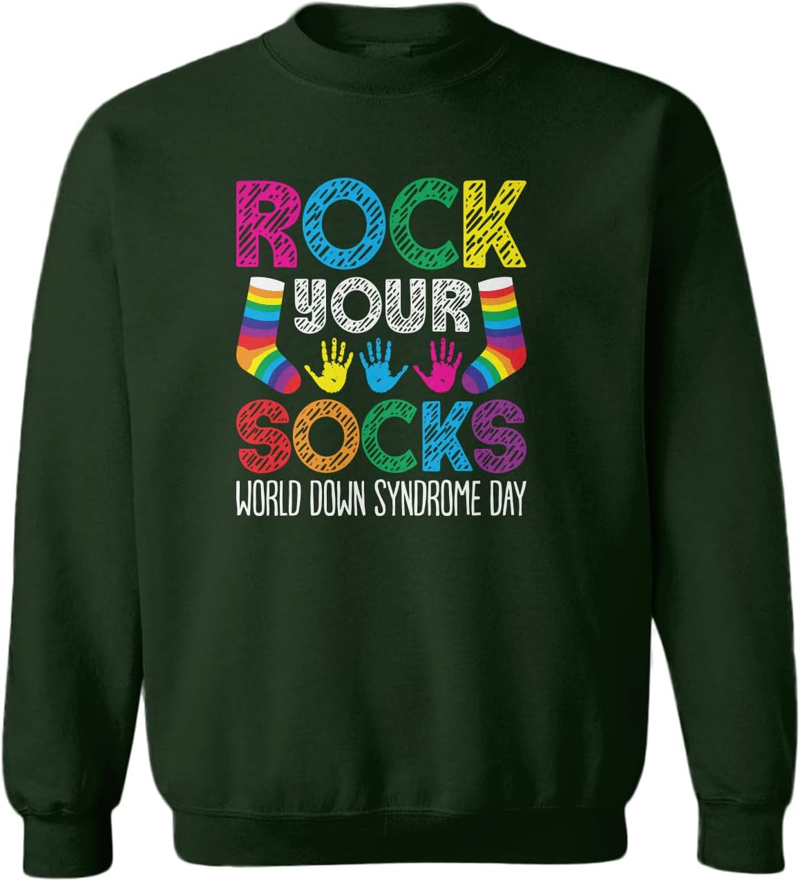 Rock Your Socks World Down Syndrome Day Toddler Fleece Crewneck Sweater